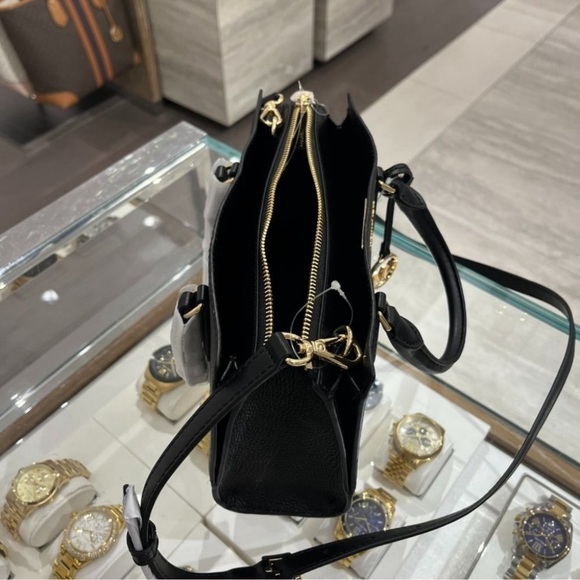 MICHAEL MICHAEL KORS Valerie Small Pebbled Leather Satchel Black NWT - Picture 7 of 16